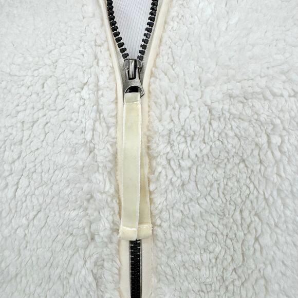 NWT Womens Ivory Teddy Sherpa Fleece Jacket Full Zip Stand Collar Lined Small - Picture 4 of 14